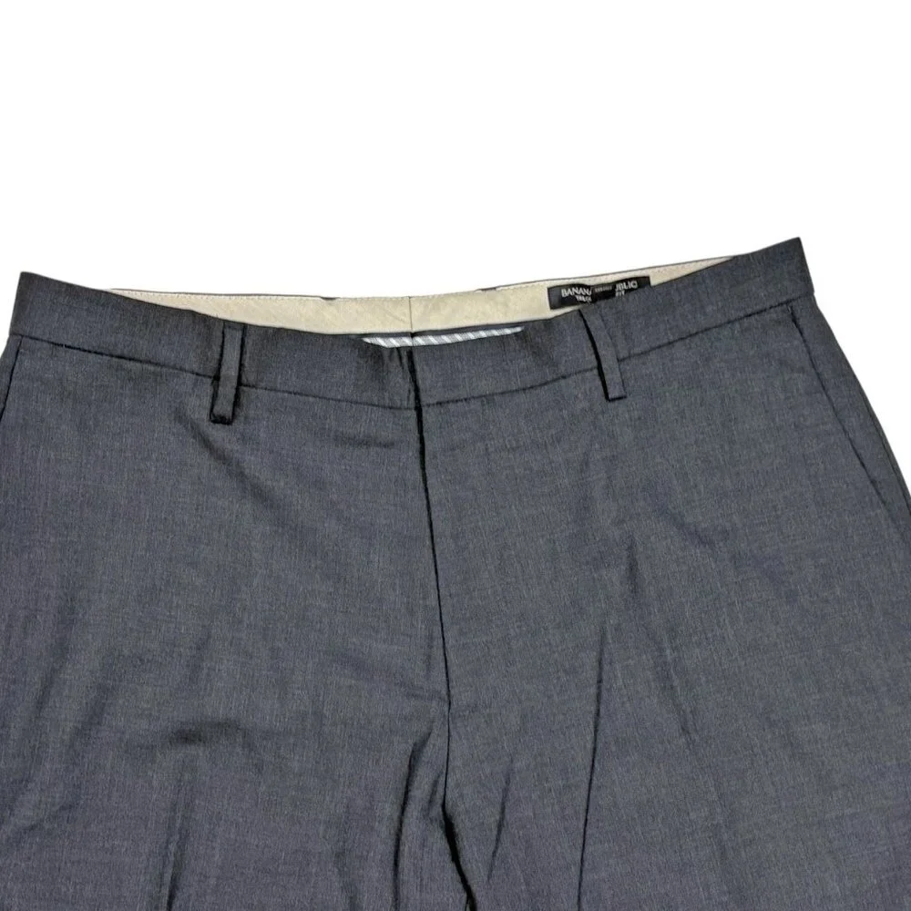 Banana Republic Charcoal Wool Tailored Slim Fit Dress Trouser‎